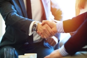 bank professional after meeting
