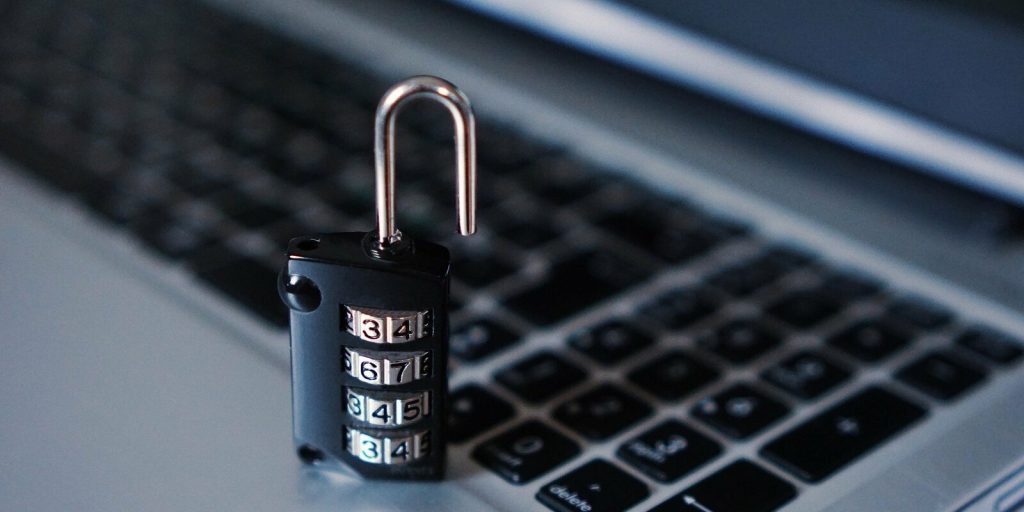 lock on a laptop representing cybersecurity awareness in a business