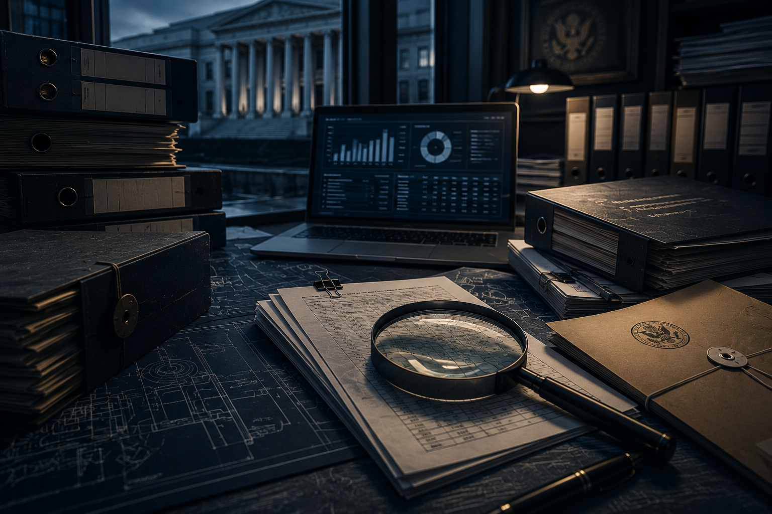 Government contract and compliance records under detailed review